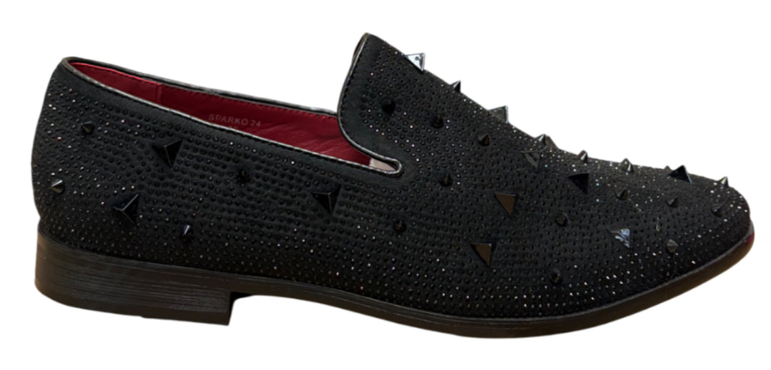 Premium Studded Spike Loafer Dress Shoes with Rhinestones