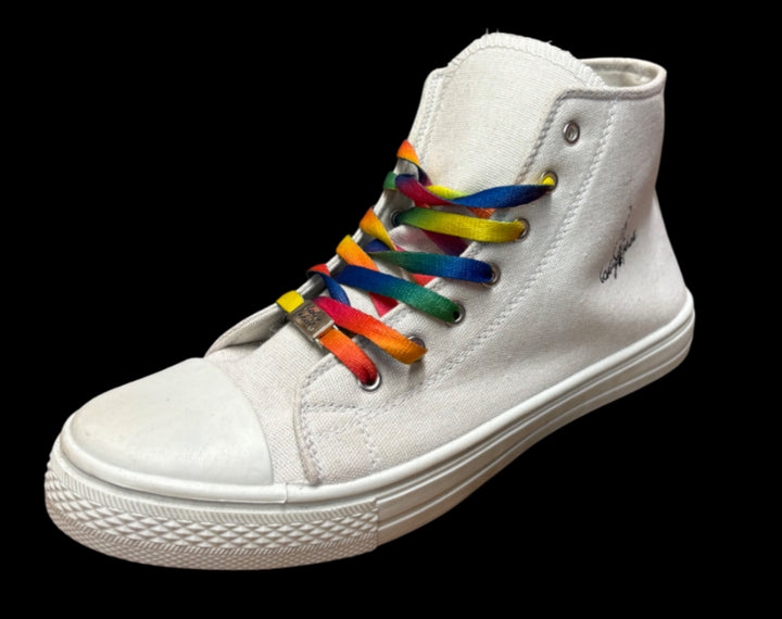 Baby Phat White Casual Shoes with Rainbow Laces