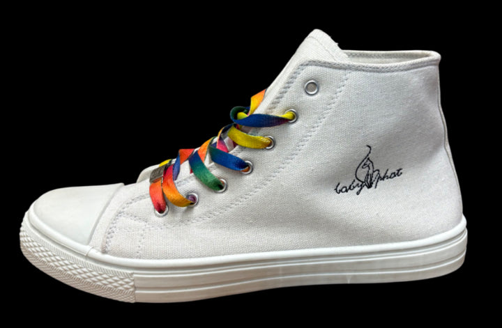 Baby Phat White Casual Shoes with Rainbow Laces