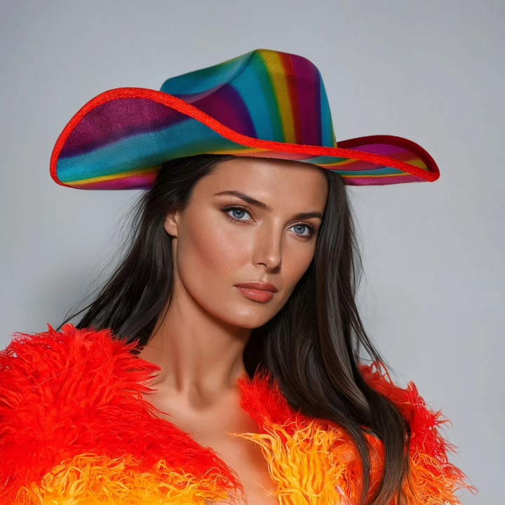 Metallic Rainbow Cowboy Hat