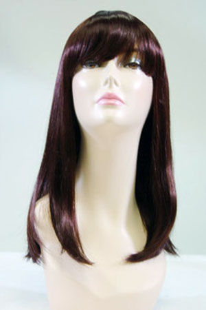 Dark Brown-Red Long Straight Wig