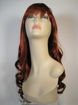 Copper Red Long Curly Wig