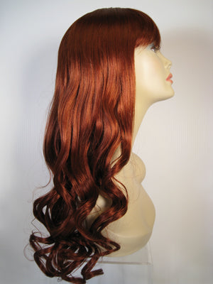 Copper Red Long Curly Wig