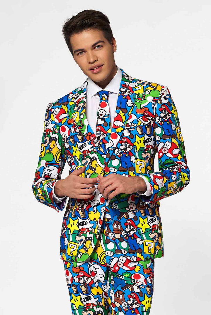 OppoSuits Super Mario Men's Novelty Suit 3-Piece Set