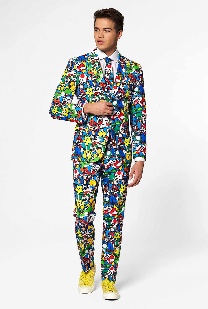 OppoSuits Super Mario Men's Novelty Suit 3-Piece Set