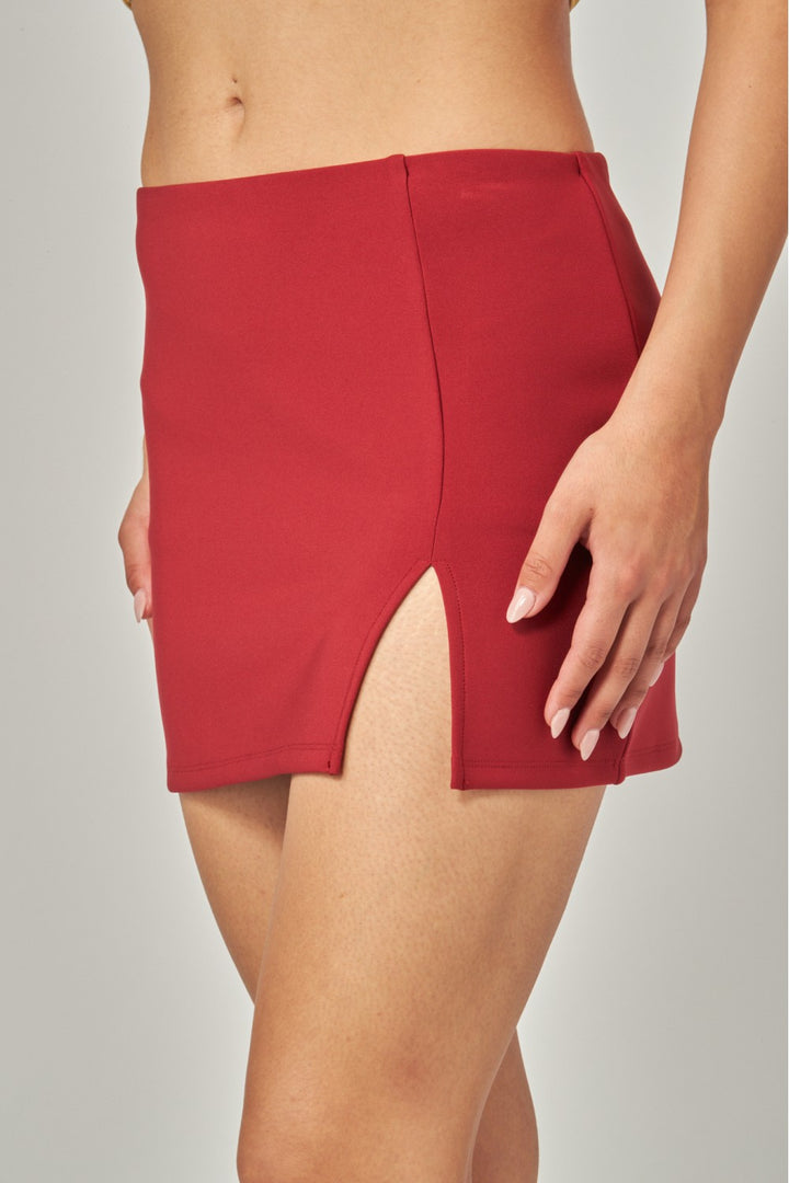 Side-Slit Mini Skirt Skort