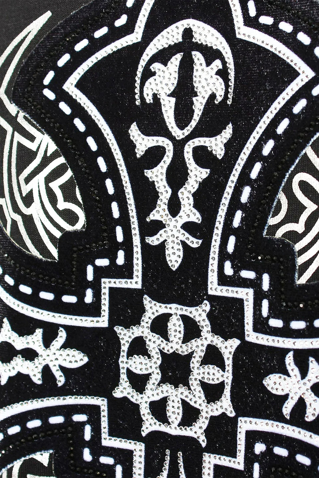 Rhinestone Winged Cross Tee Shirt with Rhinestones