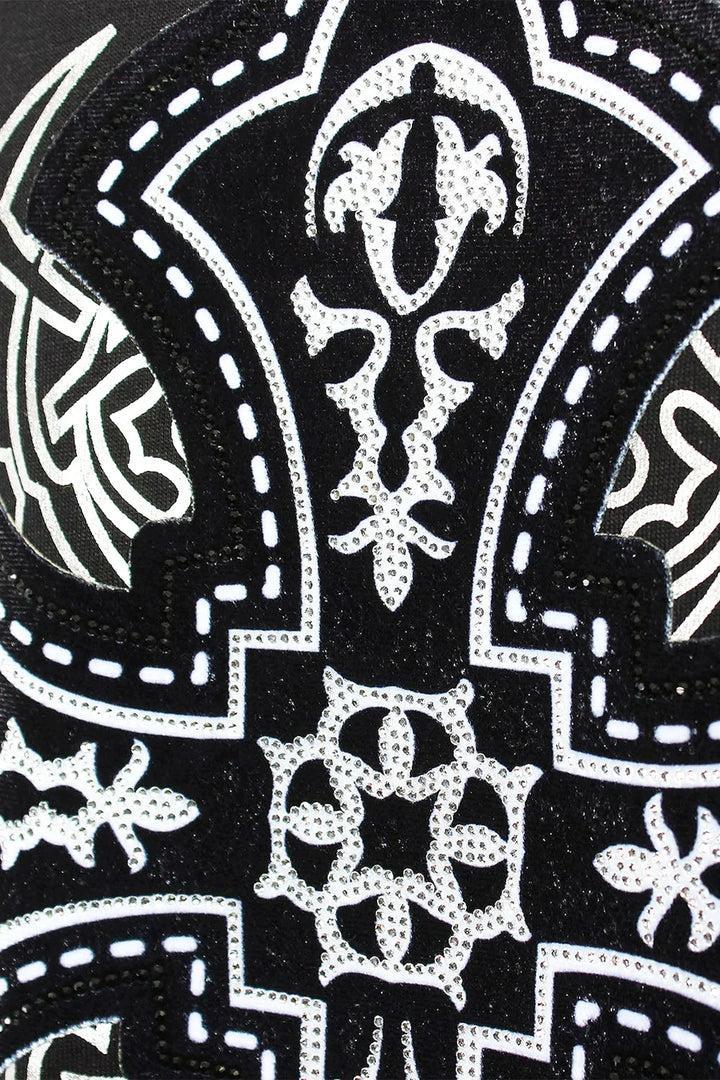 Rhinestone Winged Cross Tee Shirt with Rhinestones