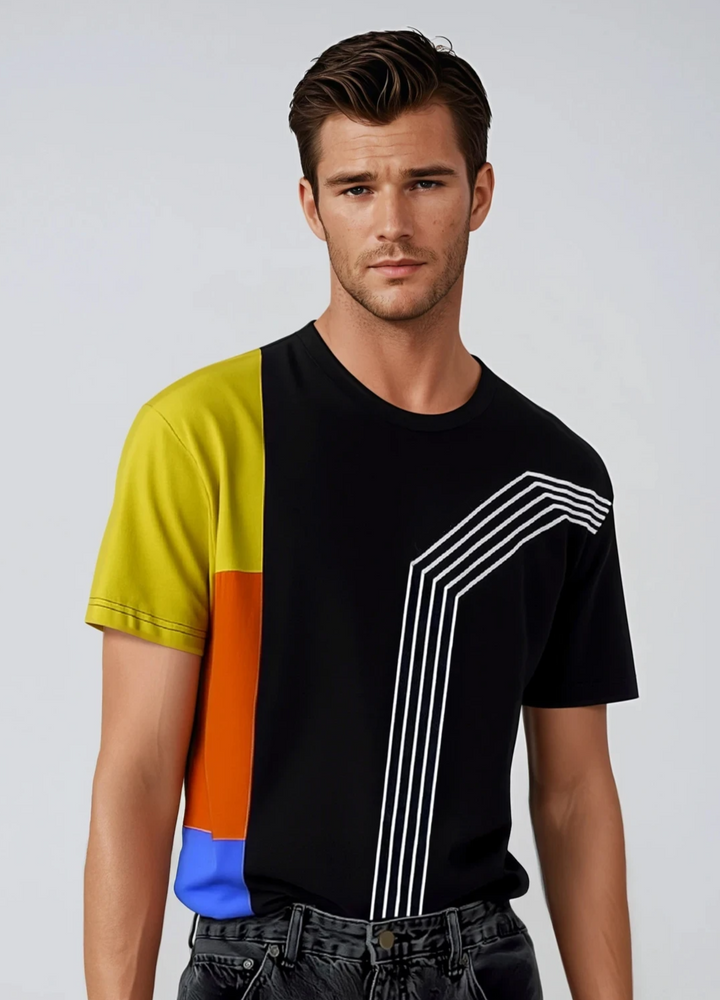 VERSATILE Block Stripe Tee Shirt